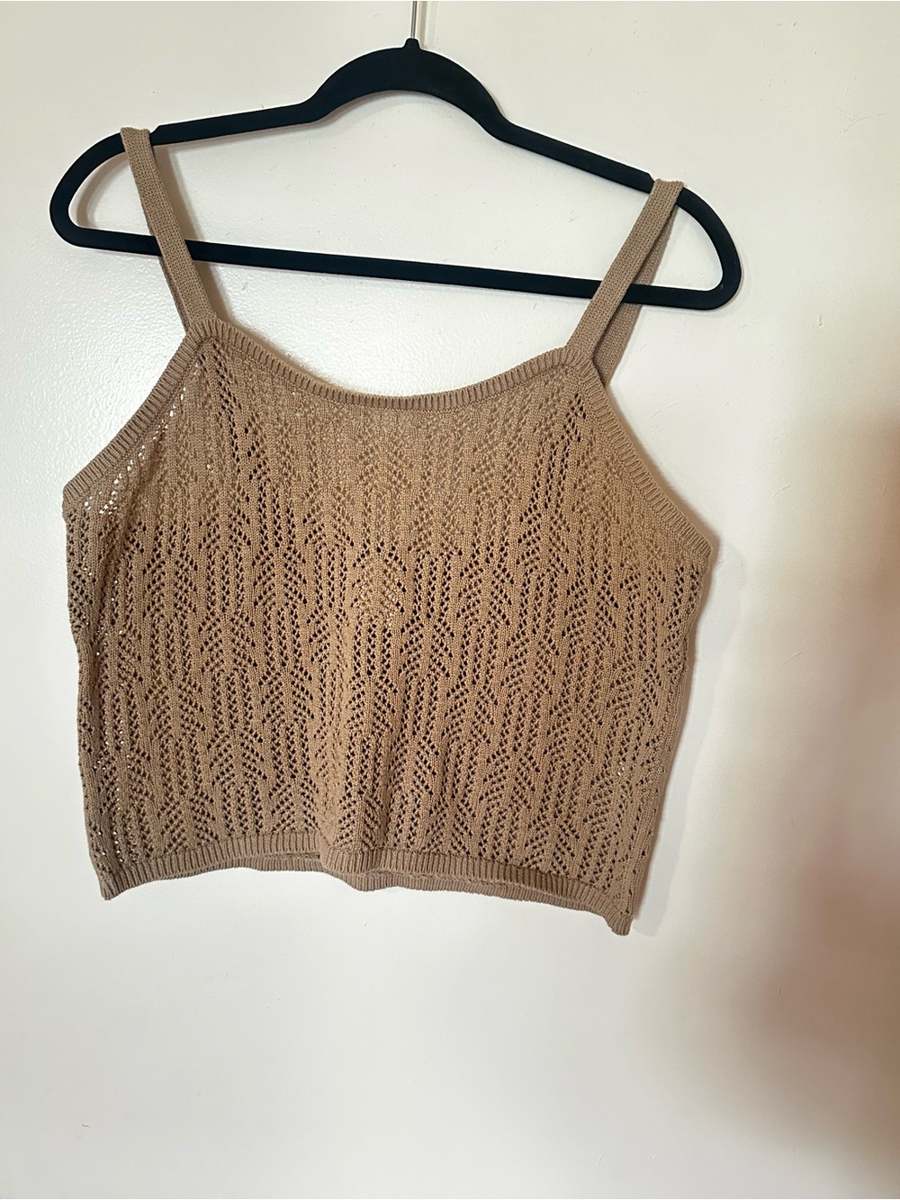 Abound Knit Openwork Camisole in Tan